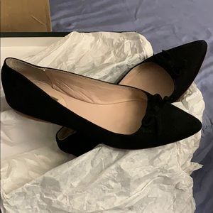 Audrey Black Suede flats w/bow Mia Ltd. ed